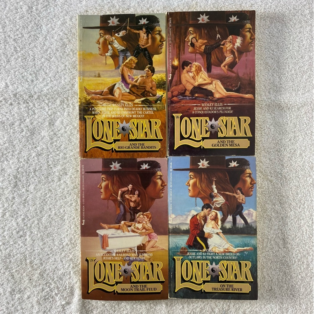 Vintage Lone Star Action Western Romance Novel x4